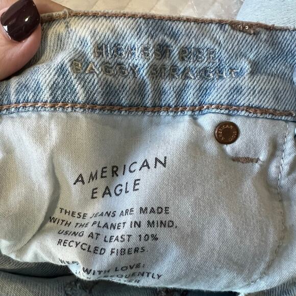 American Eagle Highest Rise Baggy Straight Size 0 Regular - Picture 4 of 9